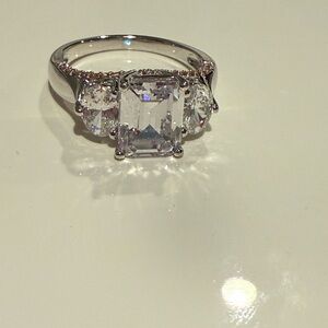 BELLA LUCE LUXE (TM) WITH FANCY PINK CUBIC ZIRCONIA RHODIUM OVER SILVER RING
